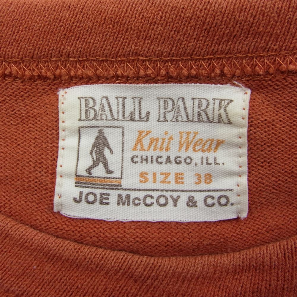 The REAL McCOY'S ザリアルマッコイズ JOE McCOY & CO. ジョーマッコイ BALL PARK ボールパーク NEW YORK プリント ラグラン カットソー オレンジ系 38【中古】