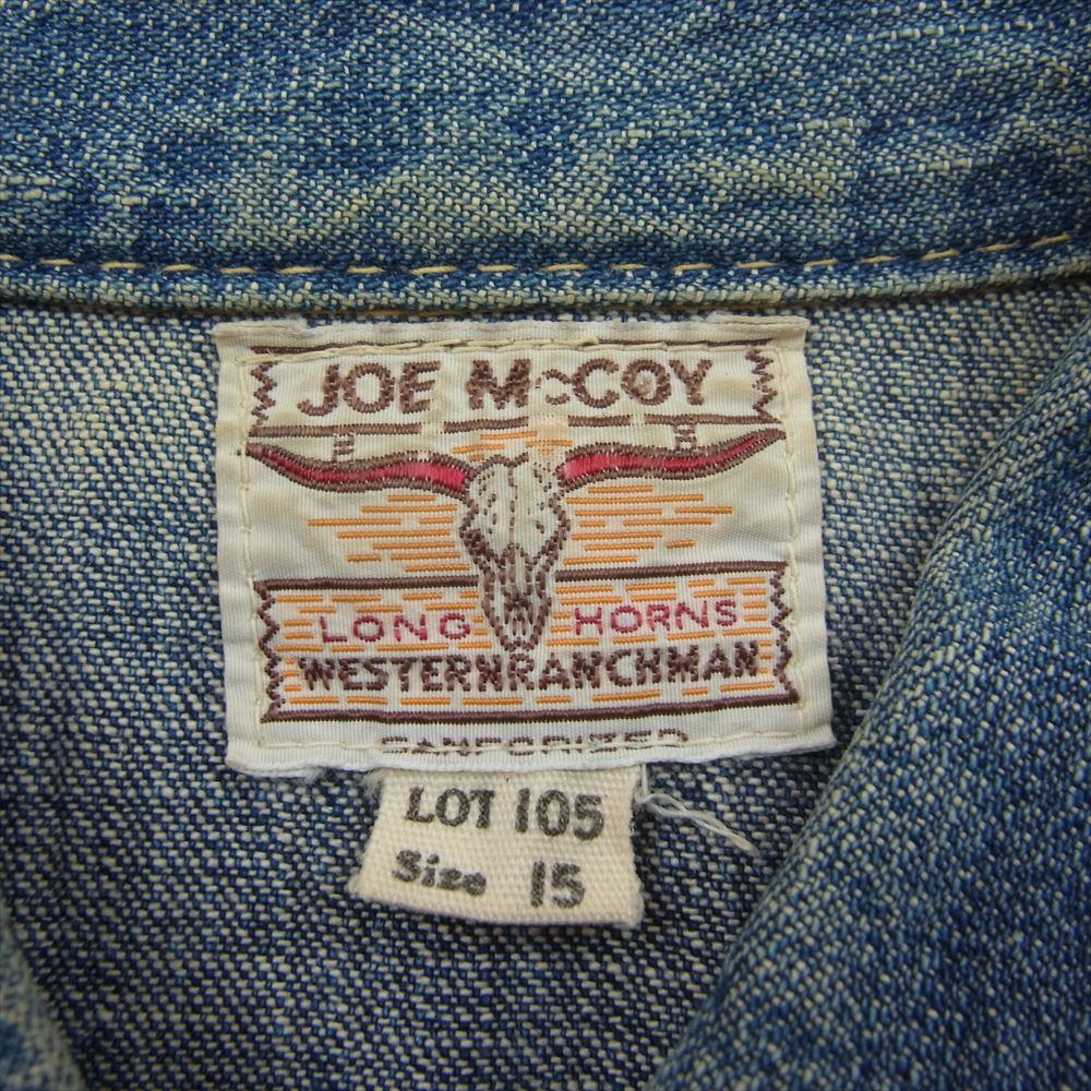 The REAL McCOY'S ザリアルマッコイズ JOE McCOY & CO. ジョーマッコイ LONG HORN S WESTERNRANCHMAN ロングホーン ウエスタンランチマン デニム ウエスタン シャツ  インディゴブルー系 15【中古】