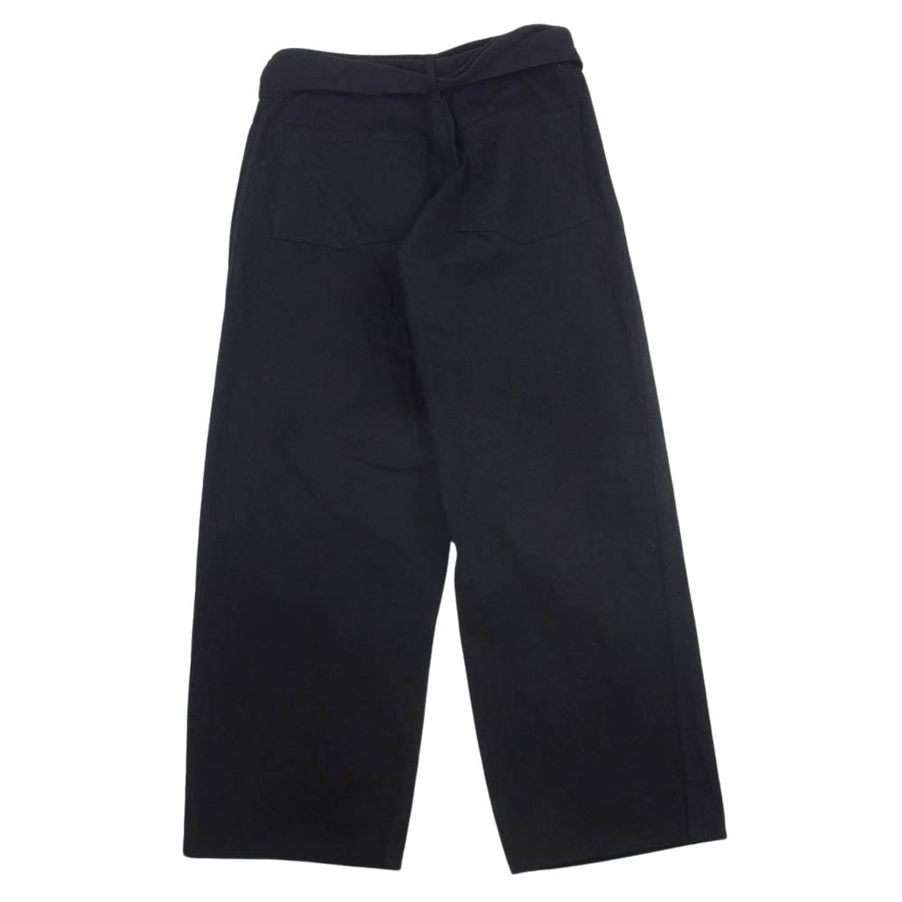 COMOLI コモリ 23SS x01-03001 ベルテッド ワイド ボタンフライ ブラック デニム パンツ ブラック系 1【中古】