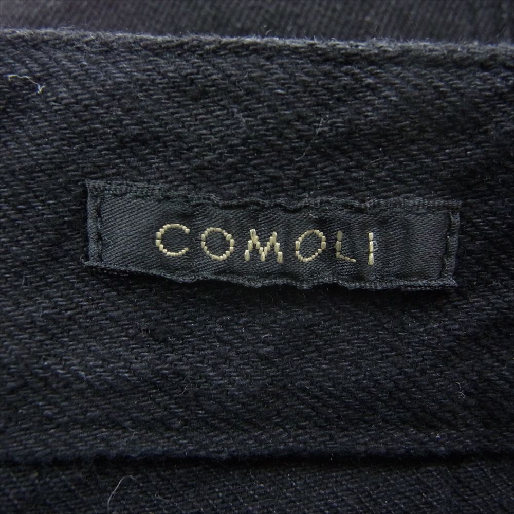 COMOLI コモリ 23SS x01-03001 ベルテッド ワイド ボタンフライ ブラック デニム パンツ ブラック系 1【中古】