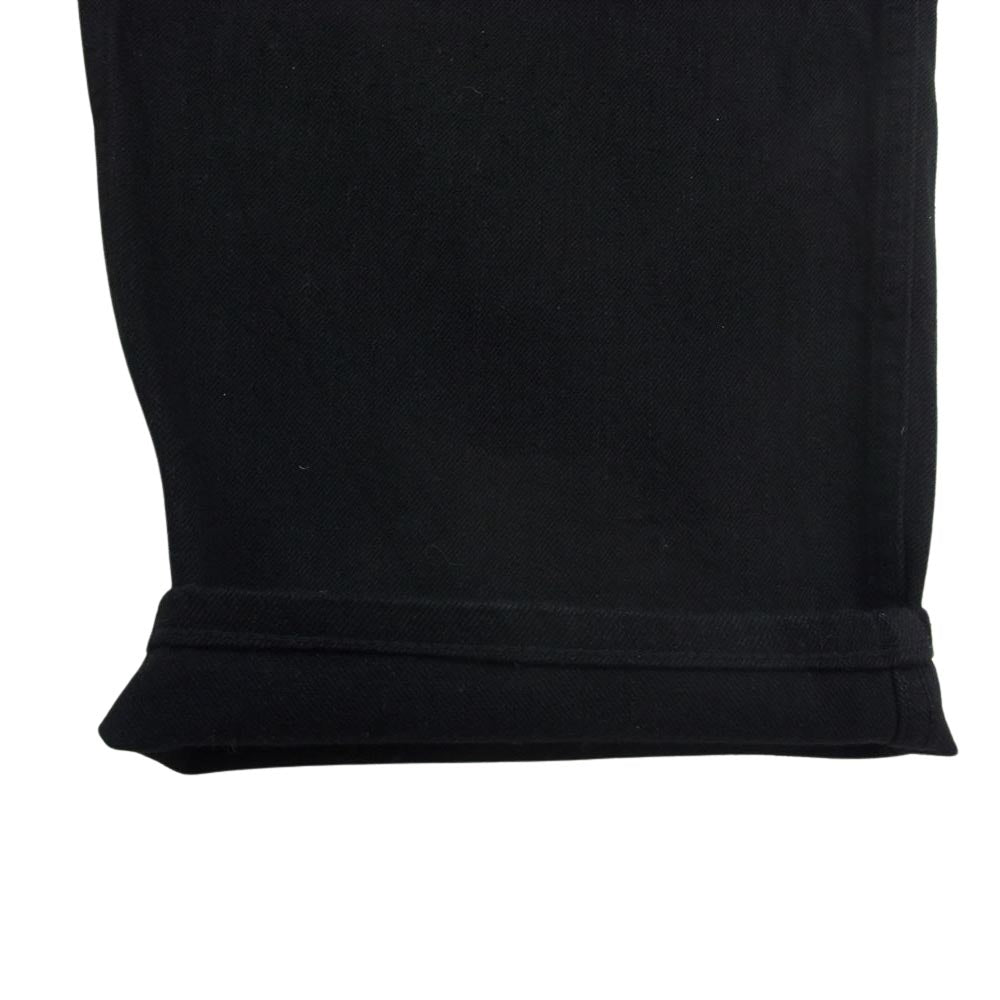 COMOLI コモリ 23SS x01-03001 ベルテッド ワイド ボタンフライ ブラック デニム パンツ ブラック系 1【中古】