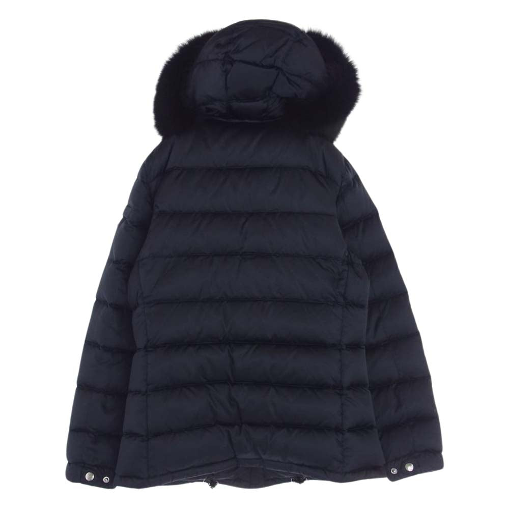 PRADA プラダ 28G060 R152 ROK 国内正規品 三角 トライアングル ロゴ プレート ファー ダウン ジャケット ネイビー系 42【中古】