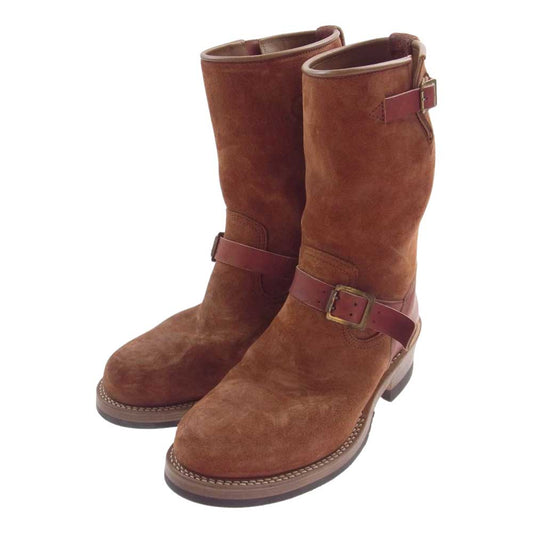 MADE IN GM JAPAN メイドインジーエムジャパン junmurakami ジュンムラカミ スエード レザー 切替 エンジニア ブーツ ブラウン系 10【中古】