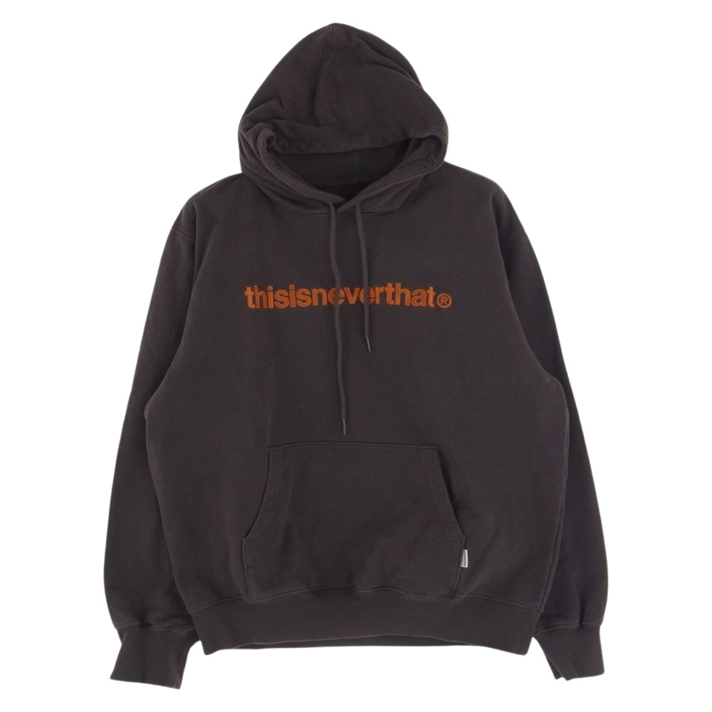 ディスイズネバーザット TN220TSWHO01 T-Logo LT Hoodie ロゴ プルオーバー パーカー ブラウン系 L【中古】