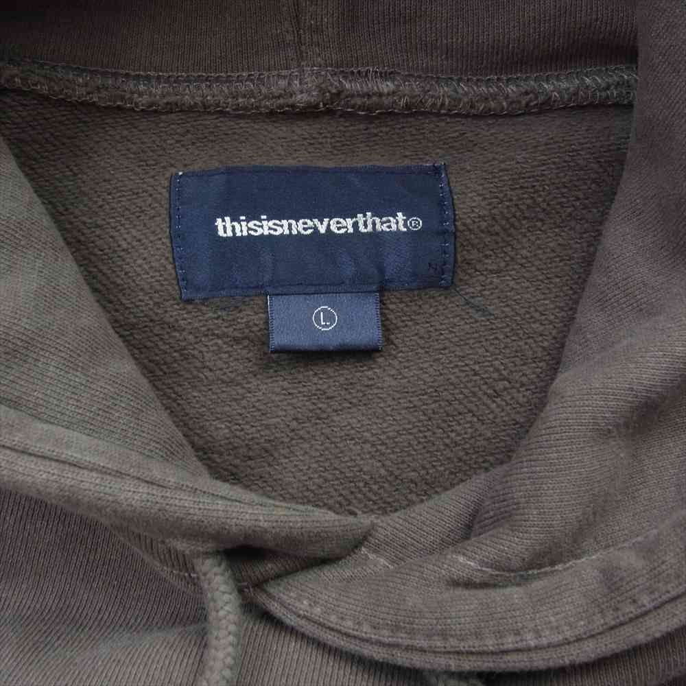 ディスイズネバーザット TN220TSWHO01 T-Logo LT Hoodie ロゴ プルオーバー パーカー ブラウン系 L【中古】