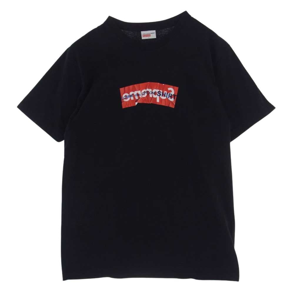 Supreme シュプリーム 17SS × COMME des GARCONS SHIRT BOX Logo Tee ×コムデギャルソンシャツ ボックス ロゴ 半袖 クルーネック Tシャツ ブラック系 L【中古】