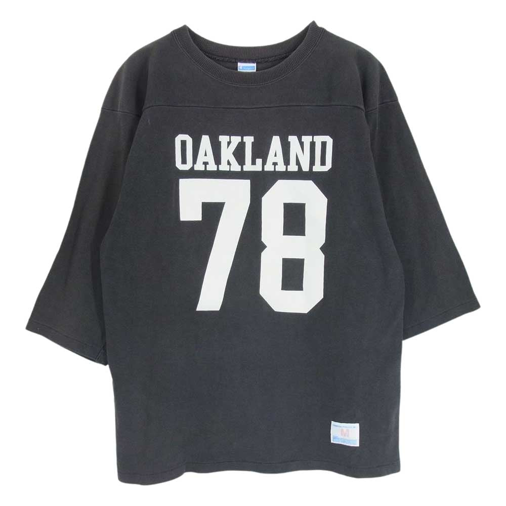 STANDARD CALIFORNIA スタンダードカリフォルニア × Champion チャンピオン 七分袖 フットボール Tシャツ ブラック ブラック系 M【中古】