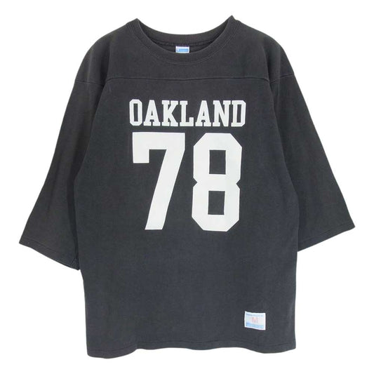 STANDARD CALIFORNIA スタンダードカリフォルニア × Champion チャンピオン 七分袖 フットボール Tシャツ ブラック ブラック系 M【中古】