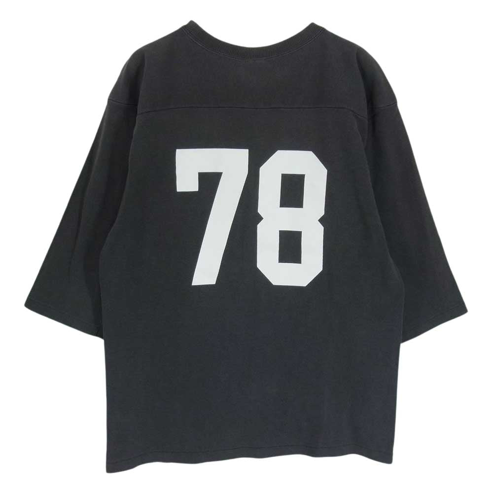STANDARD CALIFORNIA スタンダードカリフォルニア × Champion チャンピオン 七分袖 フットボール Tシャツ ブラック ブラック系 M【中古】