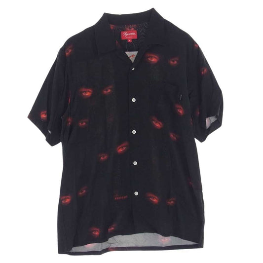 Supreme シュプリーム 19AW Eyes Rayon S/S Shirt アイズ レーヨン 半袖 シャツ ブラック系 M【中古】