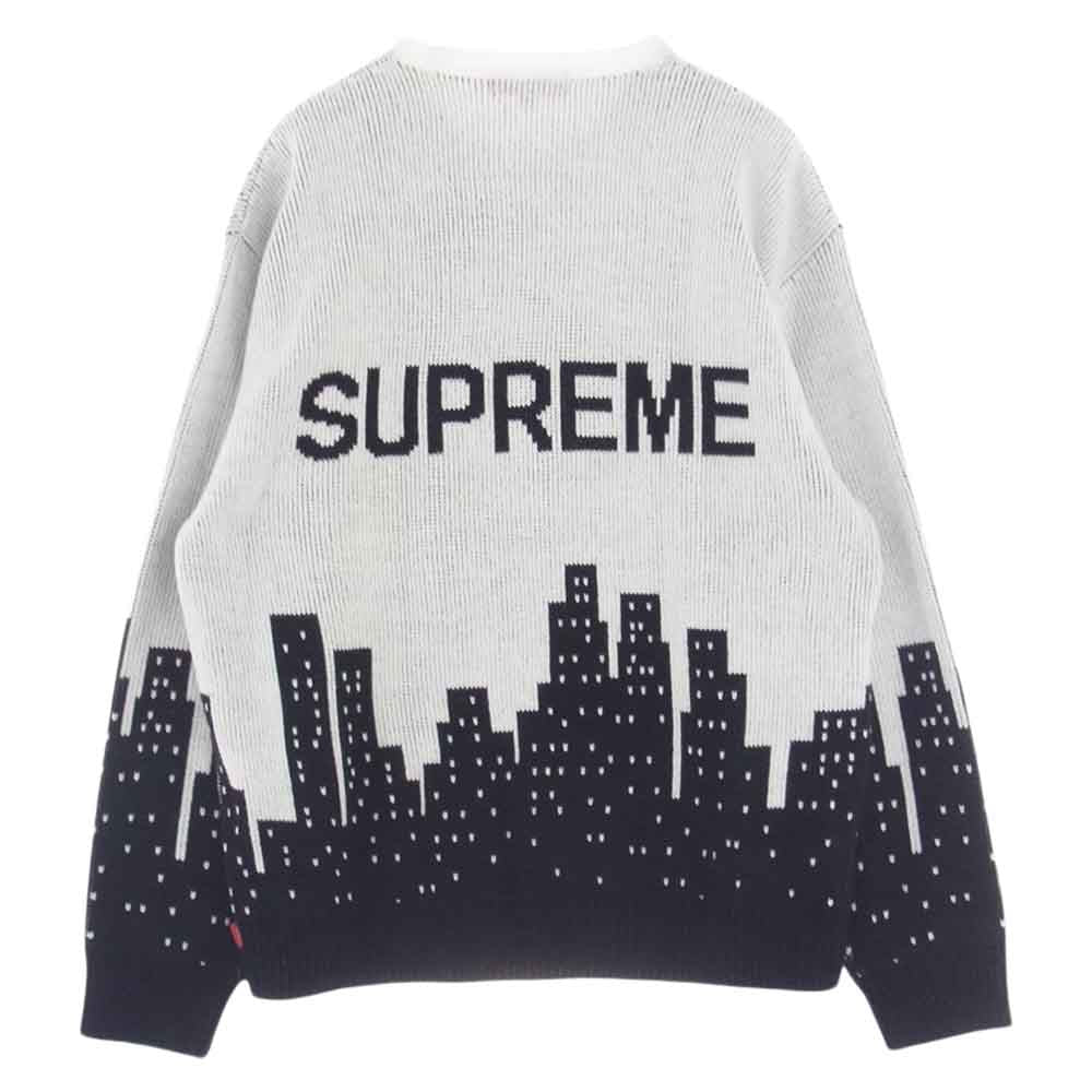 Supreme シュプリーム 20SS New York Sweater ニューヨーク セーター ニット ホワイト系 ブラック系 M【中古】