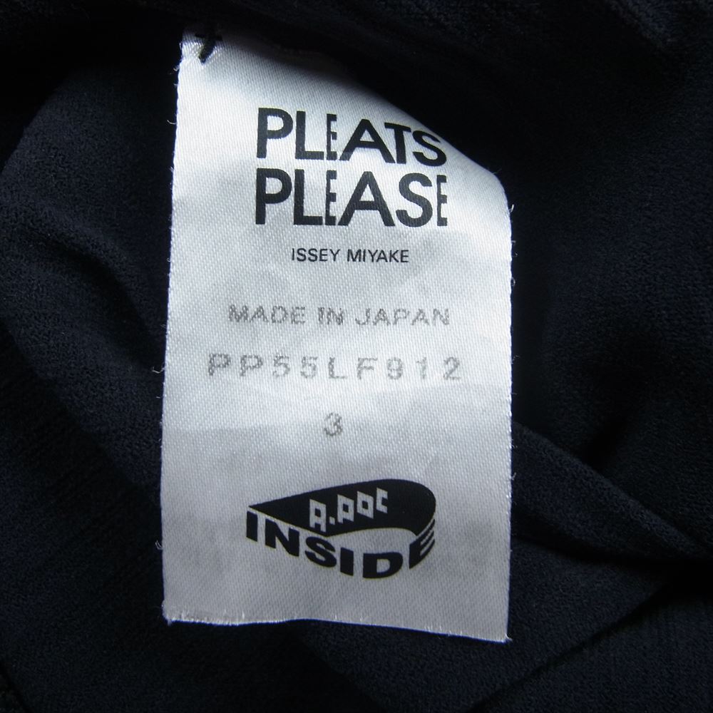 PLEATS PLEASE プリーツプリーズ イッセイミヤケ PP55-LF912-15 ストレッチ フリンジ レギンス ブラック系 3【新古品】【未使用】【中古】