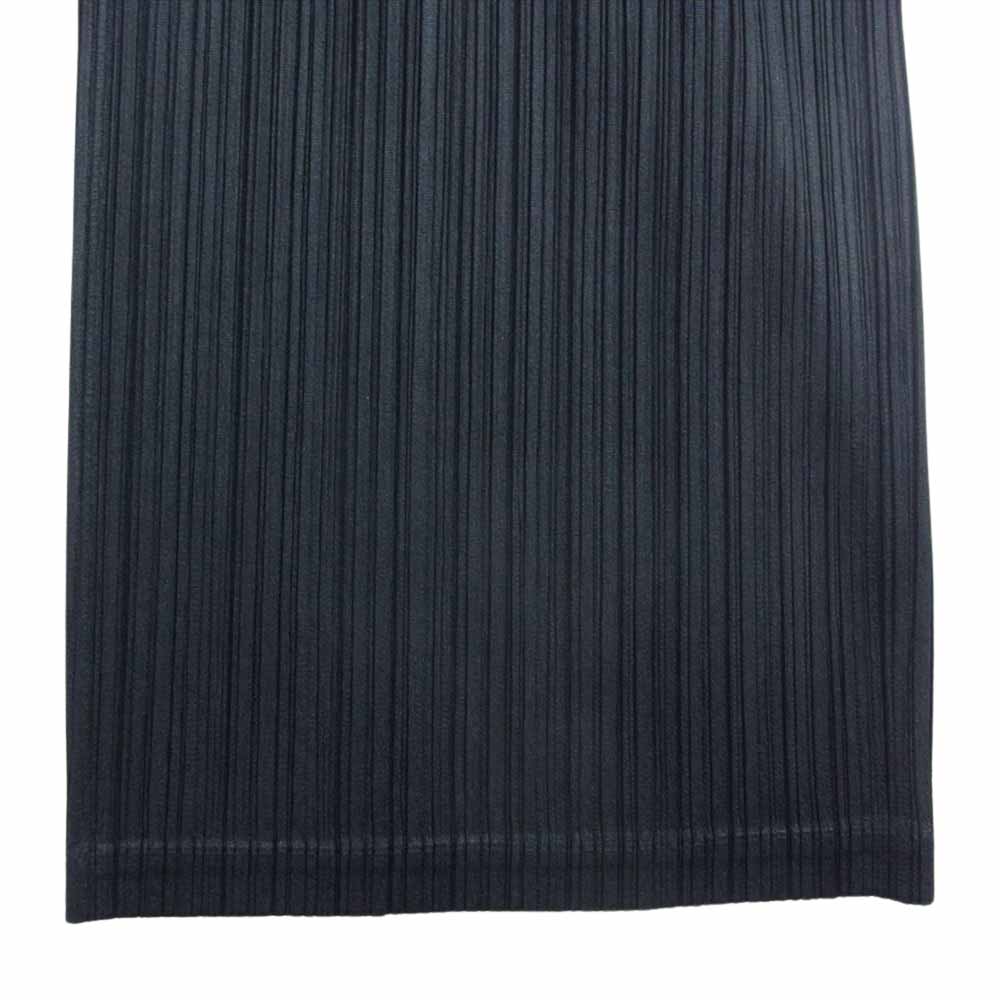 PLEATS PLEASE プリーツプリーズ イッセイミヤケ 細プリーツ ワイド ストレート パンツ ブラック系 5【極上美品】【中古】
