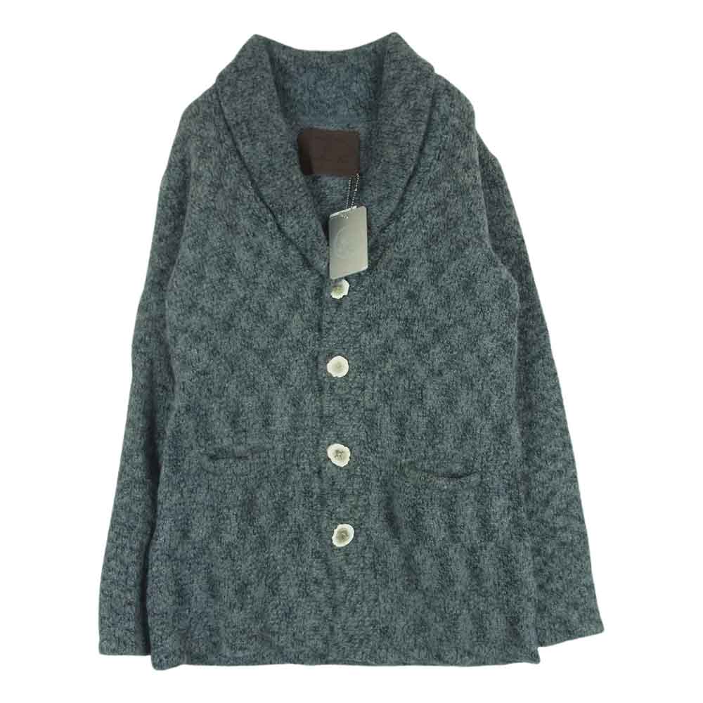 BACK BONE THE BASIS バックボーンザベイシス BB10FW-KN20 ショールカラー ローゲージ アルパカ ウール ニット カーディガン グレー系 S【中古】