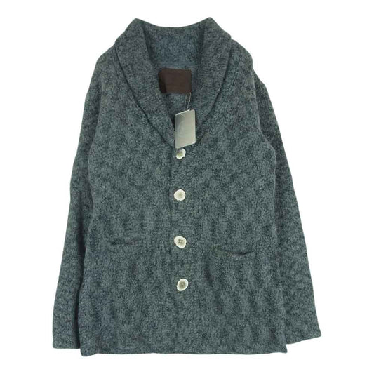 BACK BONE THE BASIS バックボーンザベイシス BB10FW-KN20 ショールカラー ローゲージ アルパカ ウール ニット カーディガン グレー系 S【中古】