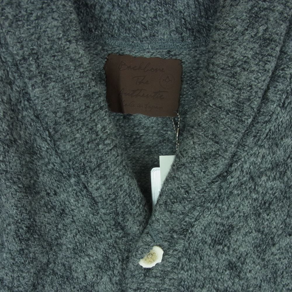 BACK BONE THE BASIS バックボーンザベイシス BB10FW-KN20 ショールカラー ローゲージ アルパカ ウール ニット カーディガン グレー系 S【中古】