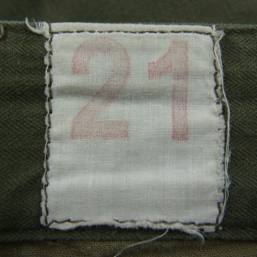 フランス軍 ヴィンテージ ミリタリー M46 後期 カーゴ パンツ カーキ系 21【中古】