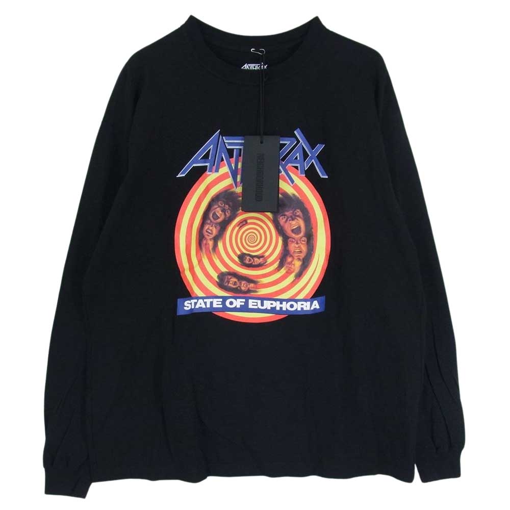 NEIGHBORHOOD ネイバーフッド 23AW 232PCNH-LT01S ANTHRAX TEE LS-1 プリント ロングスリーブ Tシャツ ブラック系 L【中古】