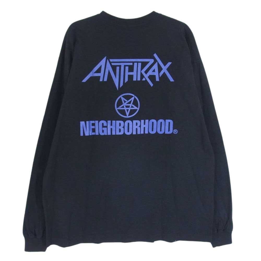 NEIGHBORHOOD ネイバーフッド 23AW 232PCNH-LT01S ANTHRAX TEE LS-1 プリント ロングスリーブ Tシャツ ブラック系 L【中古】