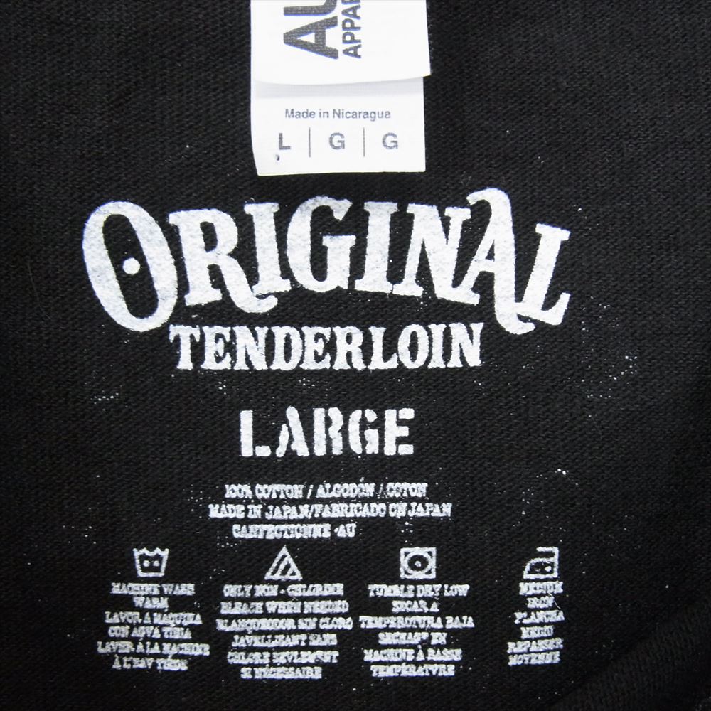 TENDERLOIN テンダーロイン LONG SLEEVE TEE 2B ボルネオスカル プリント ロングスリーブ Tシャツ ブラック系 L【中古】