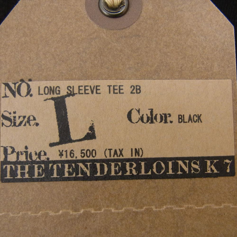 TENDERLOIN テンダーロイン LONG SLEEVE TEE 2B ボルネオスカル プリント ロングスリーブ Tシャツ ブラック系 L【中古】