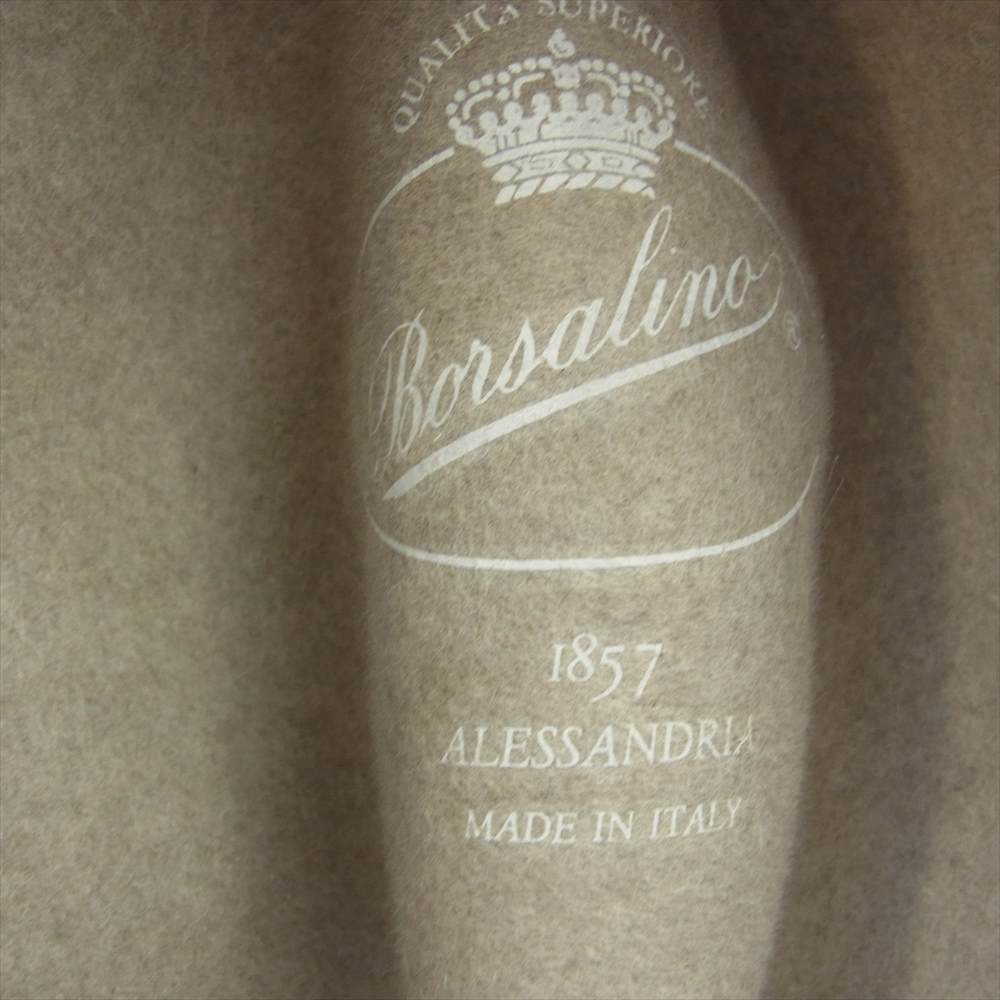 ボルサリーノ イタリア製 ALESSANDRIA アレッサンドリア ファーフェルト 中折れ ハット ライトブラウン系【中古】