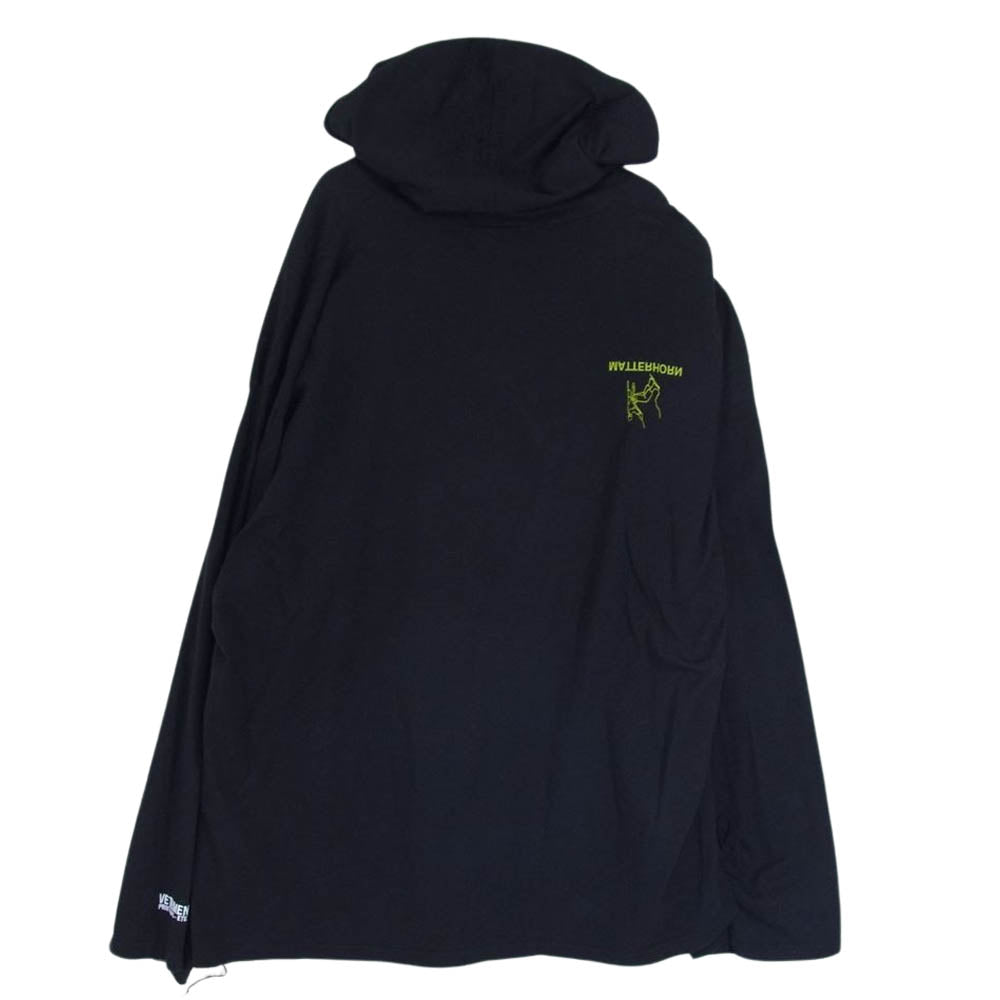 VETEMENTS ヴェトモン 18SS WSS18TR11 MATTERHORM HOODIE ライト フーディ 再構築 パーカー カットソー ブラック系 L【中古】