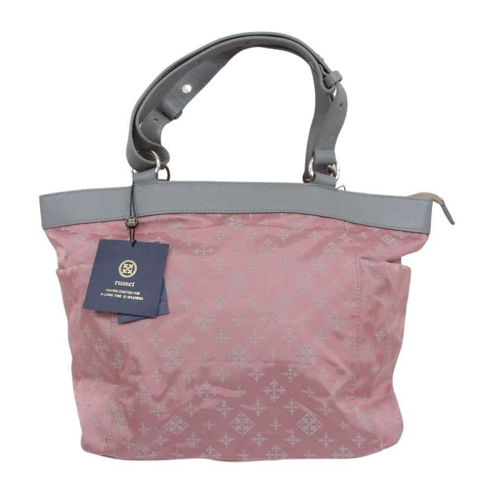 russet ラシット モノグラム ナイロン ミニ ショルダーバッグ ネイビー ピンク系【中古】