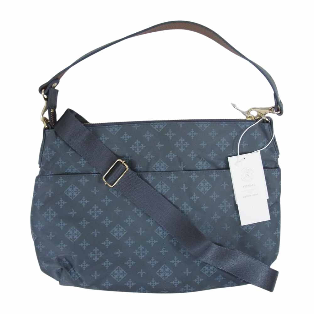 russet ラシット モノグラム ナイロン 2WAY ハンドバッグ ショルダーバッグ グレー グレー系【美品】【中古】