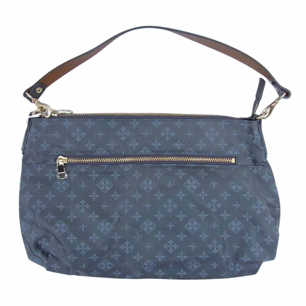 russet ラシット モノグラム ナイロン 2WAY ハンドバッグ ショルダーバッグ グレー グレー系【美品】【中古】