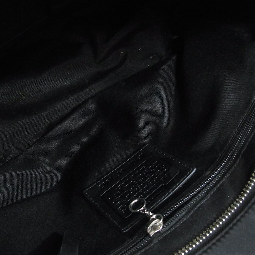 COACH コーチ J0894-F11993 ハンプトンズ ウィークエンド ナイロン レザー キーチャーム付き トートバッグ ブラック系【美品】【中古】