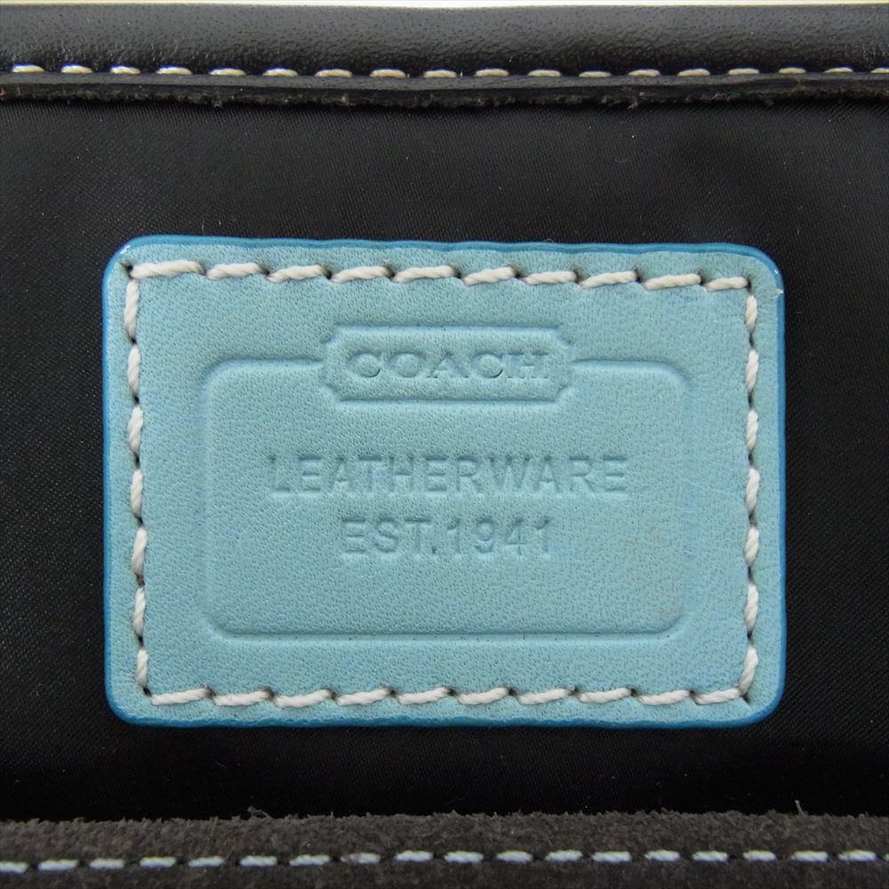 COACH コーチ J0894-F11993 ハンプトンズ ウィークエンド ナイロン レザー キーチャーム付き トートバッグ ブラック系【美品】【中古】