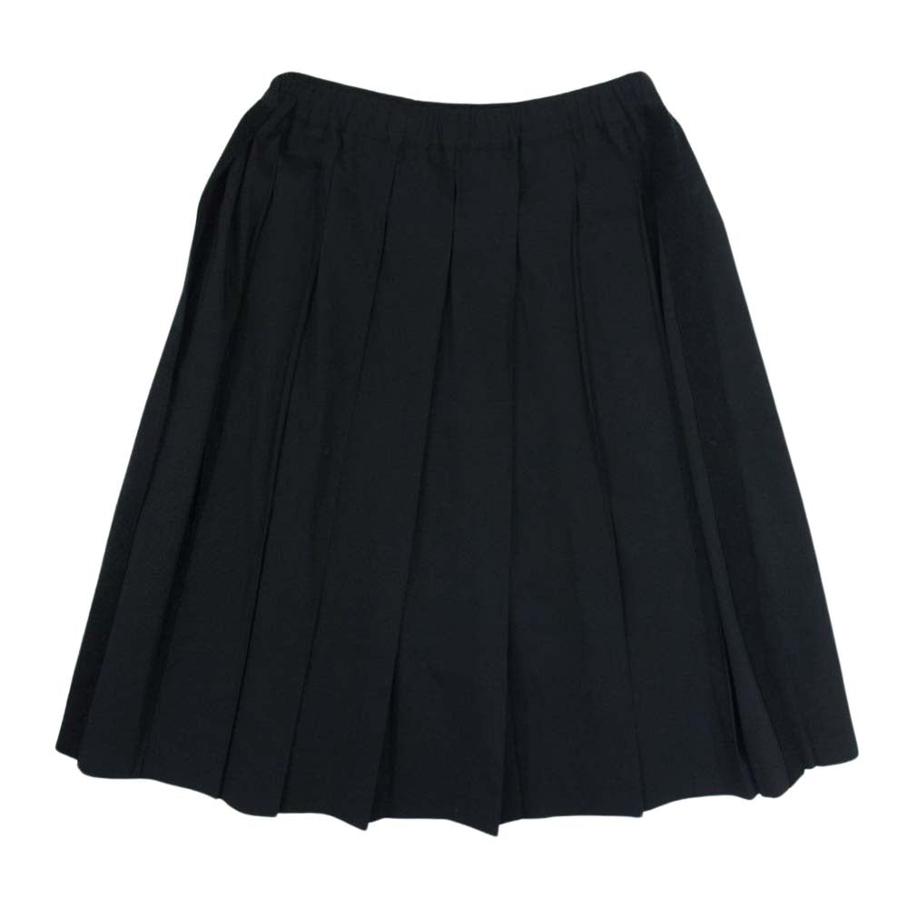 robe de chambre COMME des GARCONS ローブドシャンブルコムデギャルソン RI-S009 ウール サイドテープ プリーツ スカート ブラック系 M【中古】