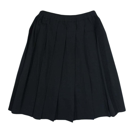 robe de chambre COMME des GARCONS ローブドシャンブルコムデギャルソン RI-S009 ウール サイドテープ プリーツ スカート ブラック系 M【中古】