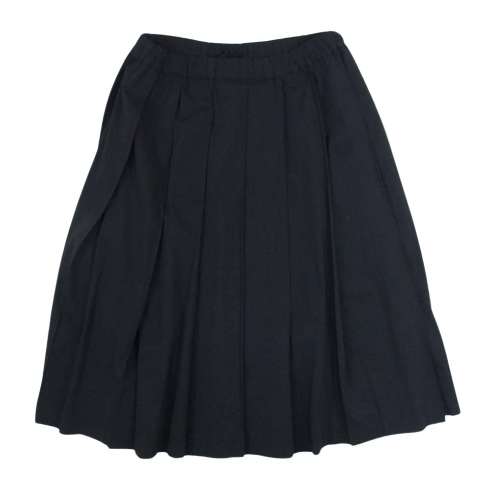 robe de chambre COMME des GARCONS ローブドシャンブルコムデギャルソン RI-S009 ウール サイドテープ プリーツ スカート ブラック系 M【中古】