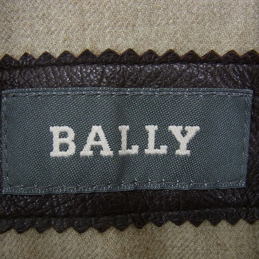 BALLY バリー ビッグポケット ラウンドカラー レザー ジップアップ ジャケット ブラウン系 38【中古】