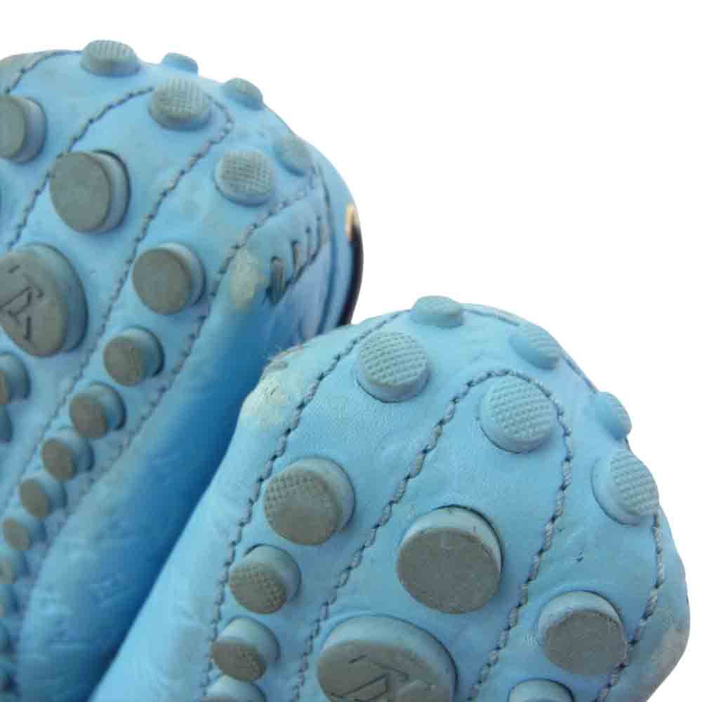 LOUIS VUITTON ルイ・ヴィトン ND1106 イタリア製 モノグラム レザー ドライビング シューズ ホワイト系 ライトブルー系 L38【中古】