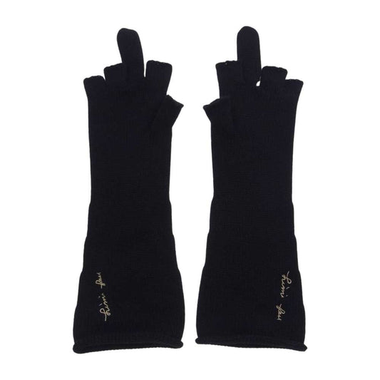 LIMI feu リミフゥ GLOVES カットオフ グローブ 手袋 ブラック系【中古】