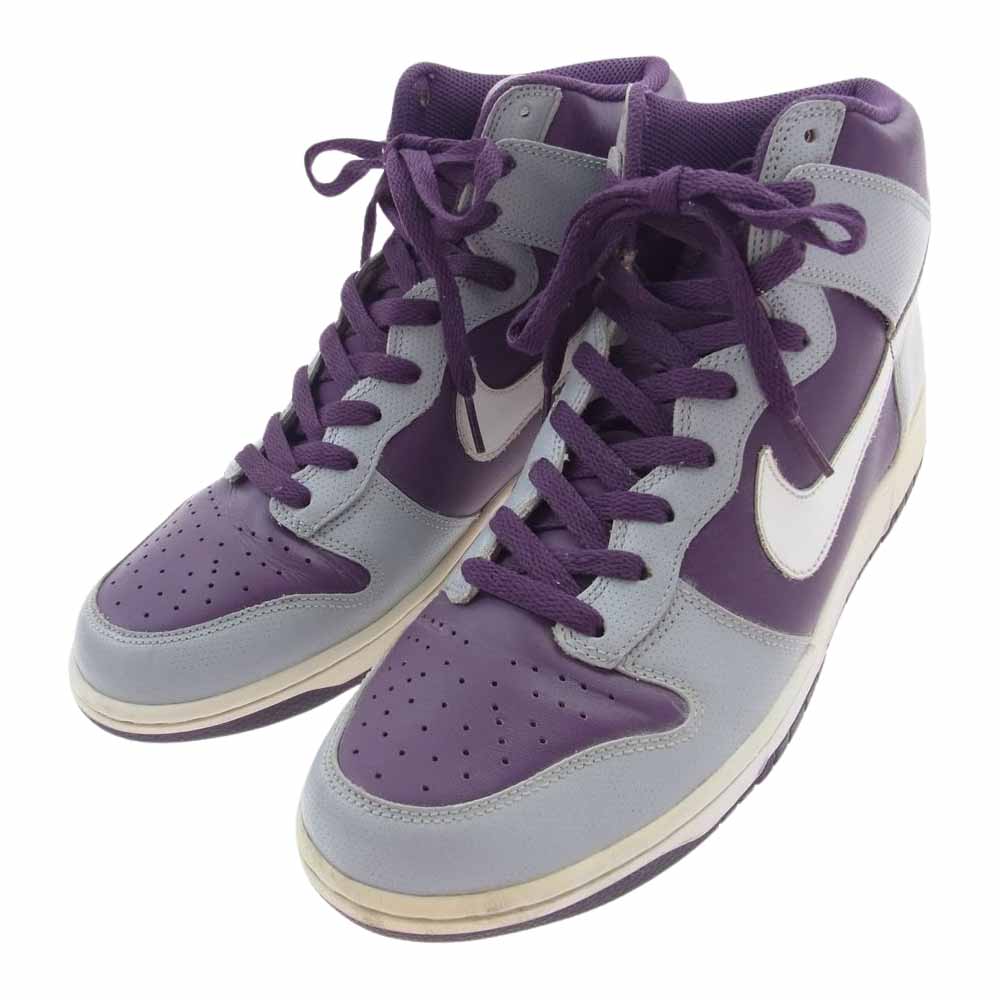 NIKE ナイキ 317982-605 DUNK HIGH ダンク ハイカット スニーカー グレー系 パープル系 28cm【中古】
