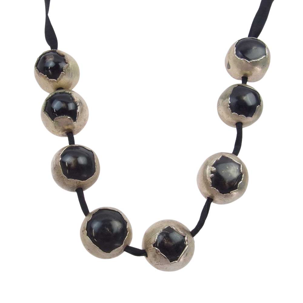 MARNI マルニ 8連 ハーフボール デザイン チョーカー ネックレス シルバー系 ブラック系【中古】