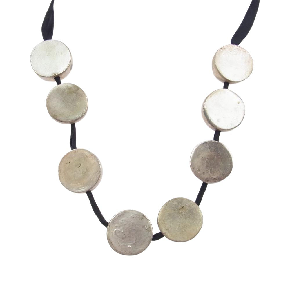 MARNI マルニ 8連 ハーフボール デザイン チョーカー ネックレス シルバー系 ブラック系【中古】