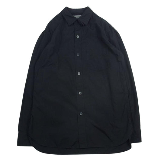Yohji Yamamoto POUR HOMME ヨウジヤマモトプールオム 18AW HV-B07-001 環縫い ブロード 3枚襟 長袖 シャツ ブラック系 2【美品】【中古】