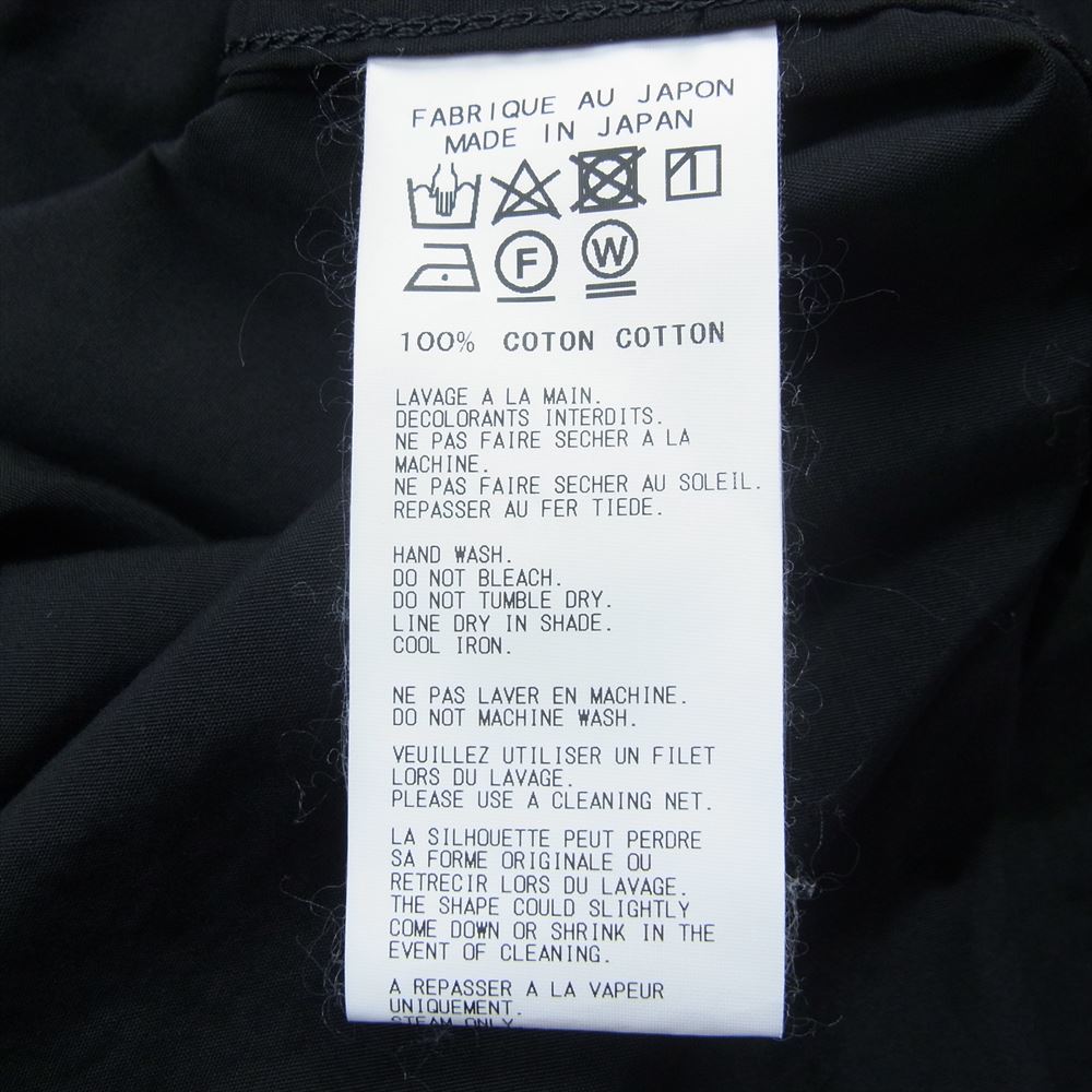 Yohji Yamamoto POUR HOMME ヨウジヤマモトプールオム 18AW HV-B07-001 環縫い ブロード 3枚襟 長袖 シャツ ブラック系 2【美品】【中古】