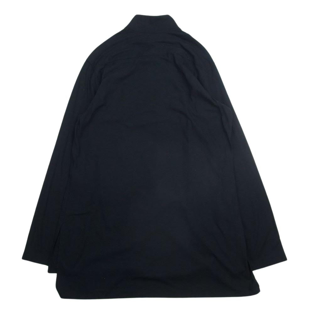 Yohji Yamamoto POUR HOMME ヨウジヤマモトプールオム 19SS HH-B26-047 チャイナボタン 天竺 長袖 シャツ ブラック系 2【美品】【中古】