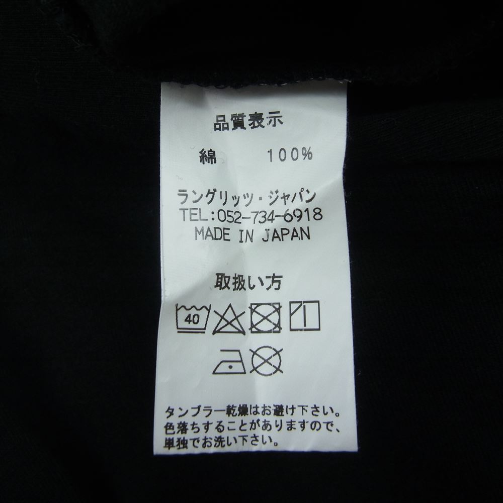 LANGLITZ LEATHERS ラングリッツレザーズ LLC-004 TYPE A LOGO PRINT ロゴ プリント 長袖Tシャツ カットソー ブラック系 XXL【中古】