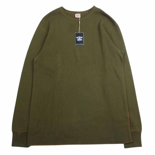 The REAL McCOY'S ザリアルマッコイズ U.S. ARMY MILITARY THERMAL SHIRT ミリタリー サーマル 長袖 Tシャツ カットソー カーキ系 XL【中古】