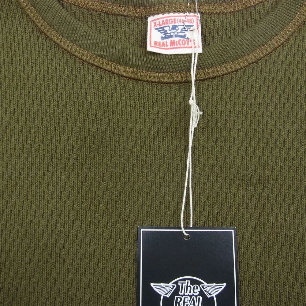 The REAL McCOY'S ザリアルマッコイズ U.S. ARMY MILITARY THERMAL SHIRT ミリタリー サーマル 長袖 Tシャツ カットソー カーキ系 XL【中古】