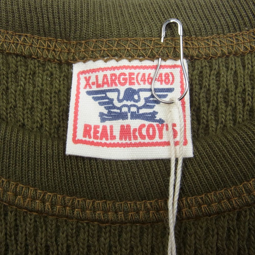 The REAL McCOY'S ザリアルマッコイズ U.S. ARMY MILITARY THERMAL SHIRT ミリタリー サーマル 長袖 Tシャツ カットソー カーキ系 XL【中古】