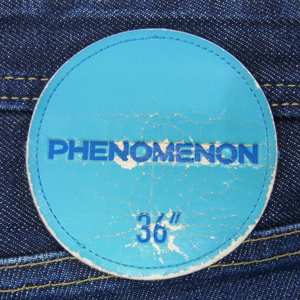 PHENOMENON フェノメノン ジッパー フライ デニム パンツ カマキリ プリント インディゴブルー系 36【中古】