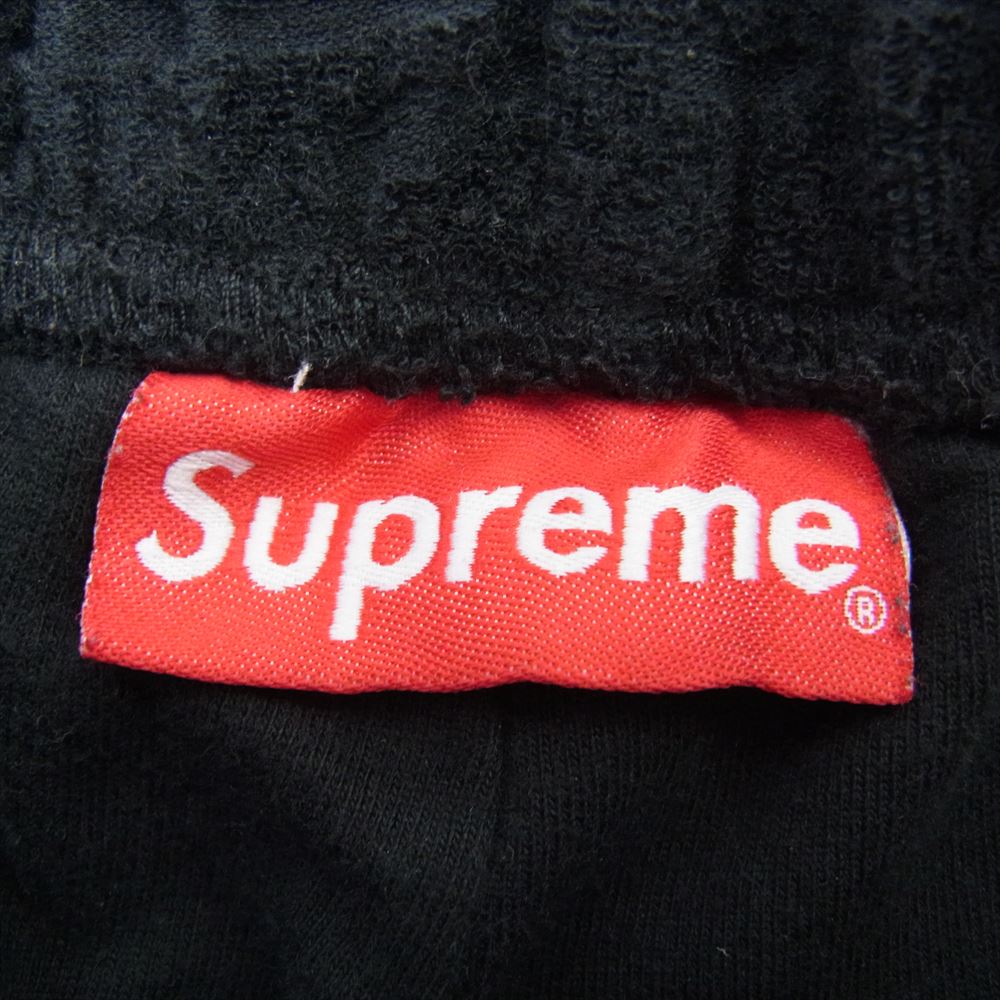 Supreme シュプリーム 17SS Logo Stripe Terry Short ロゴ ストライプ テリーショーツ パイル地 ショートパンツ  ブラック系 M【中古】